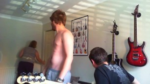 Barely legal Twinks stripping when mum walks in