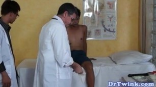 Ethnic twink squirting at doctors visit before getting rimme