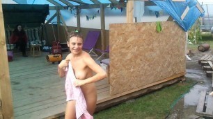 Nude amateur after sauna