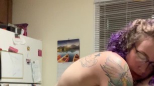 Curvy tattooed wife pegging her trans spouse (MrsDommeRee)