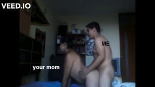 Indian mom with boy in house