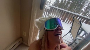 Blonde Stepsister Fucks me on Ski Trip , Lets me Cum on Ski Goggles- POV (Teaser)